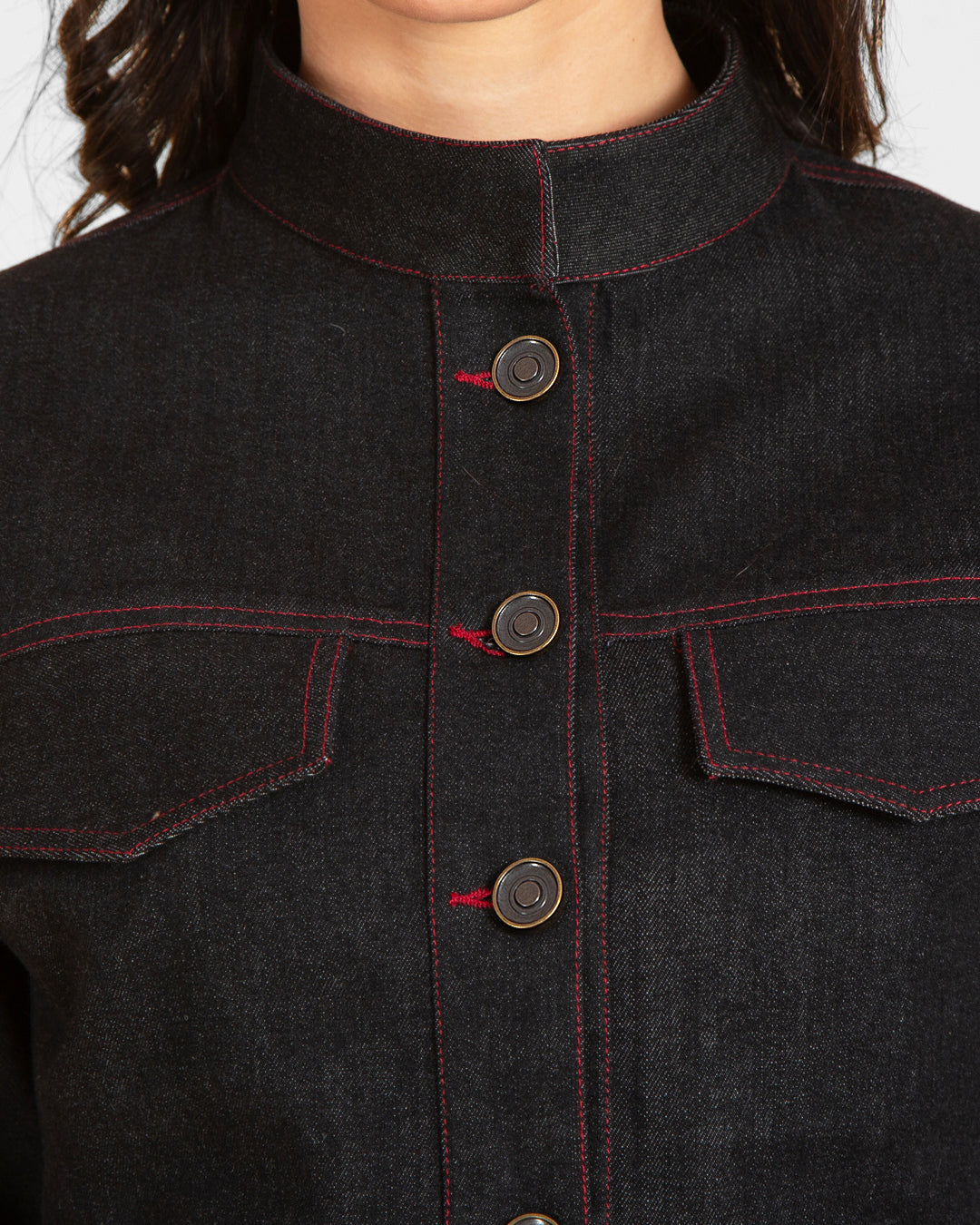Cropped Fitted Denim Jacket
