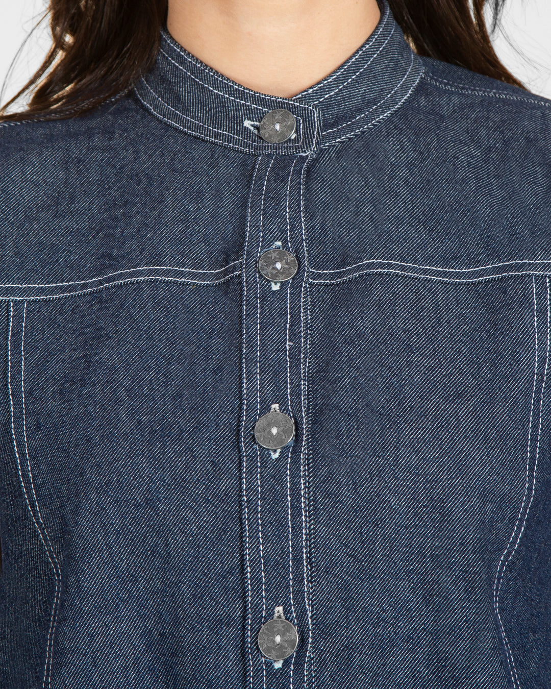 Asymmetrical Denim Top