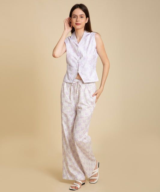 Pastel Palm Collared vest