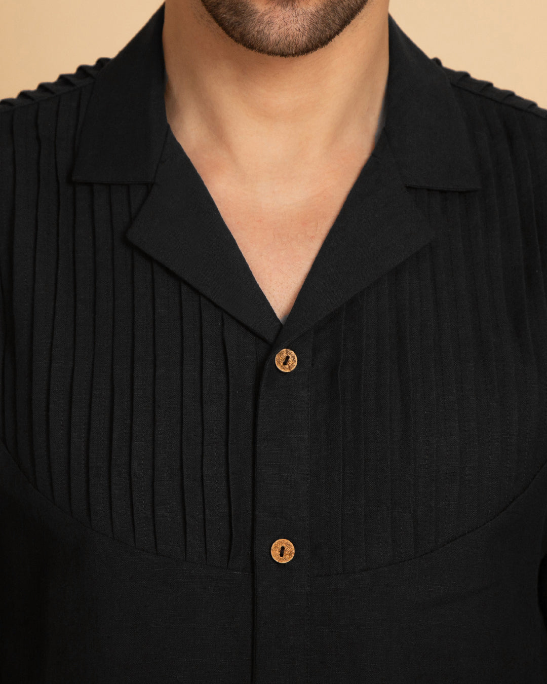 Men's Black Pintuck Shirt