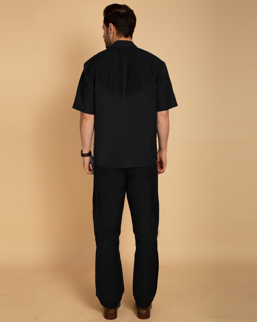 Men's Black Pintuck Shirt