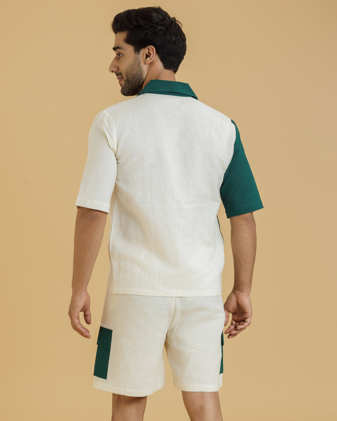 Beige on Green Patch Men's Shirt