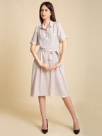 Gingham Belted Shirt Dress