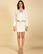 Women's High-Waist Tweed Skirt