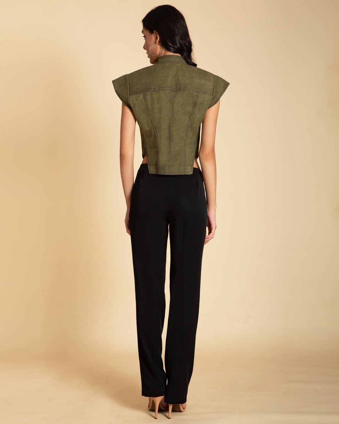 Chic Cutaway Denim Top