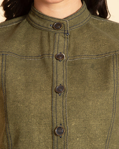 Chic Cutaway Denim Top