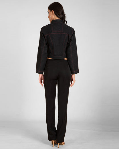 Cropped Fitted Denim Jacket