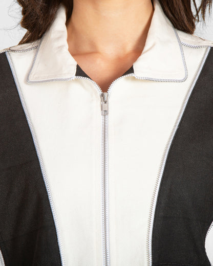 Unisex Contrast Patchwork Denim Jacket