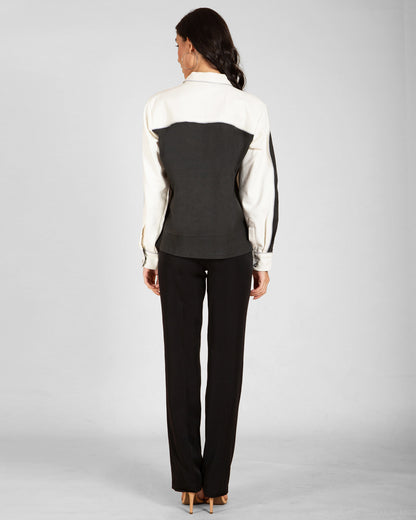 Unisex Contrast Patchwork Denim Jacket