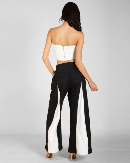 Women's  Baggy Contrast Panel Jeans