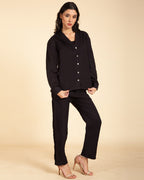 Women's Black Pintuck Tailored Pants