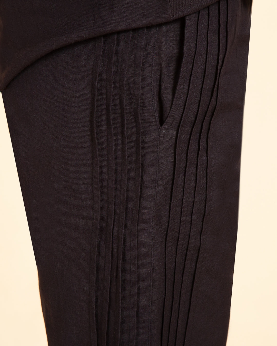 Women's Black Pintuck Tailored Pants