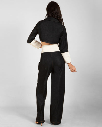 Dual-Tone Denim Co-Ord Set