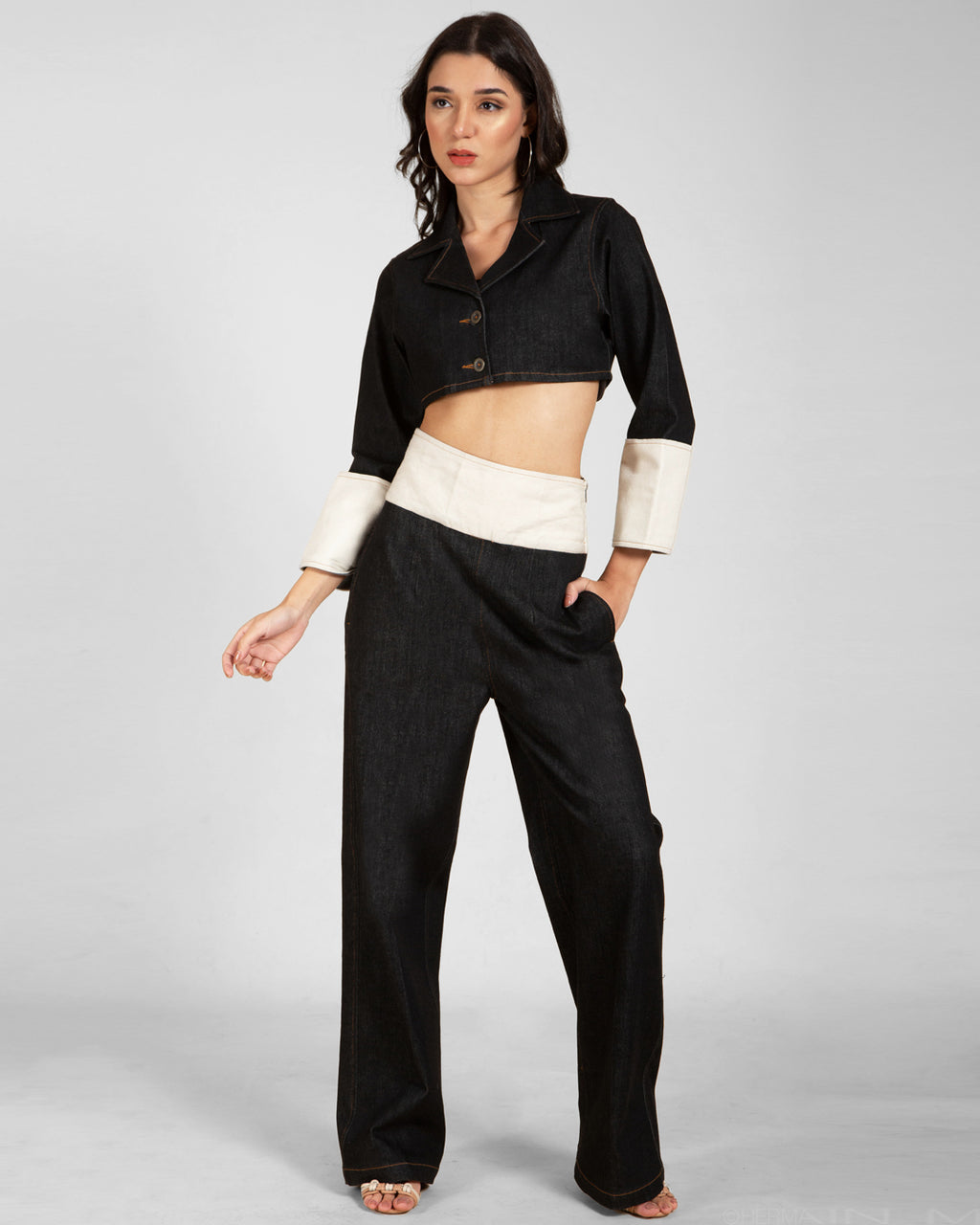 Dual-Tone Denim Co-Ord Set