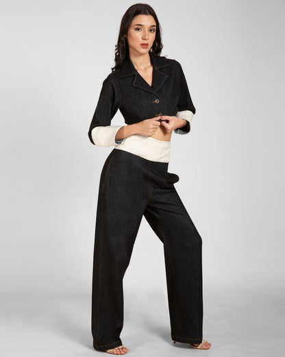 Dual-Tone Denim Co-Ord Set