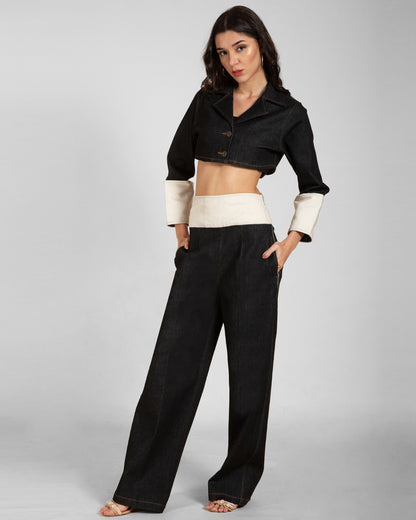 Dual-Tone Denim Co-Ord Set