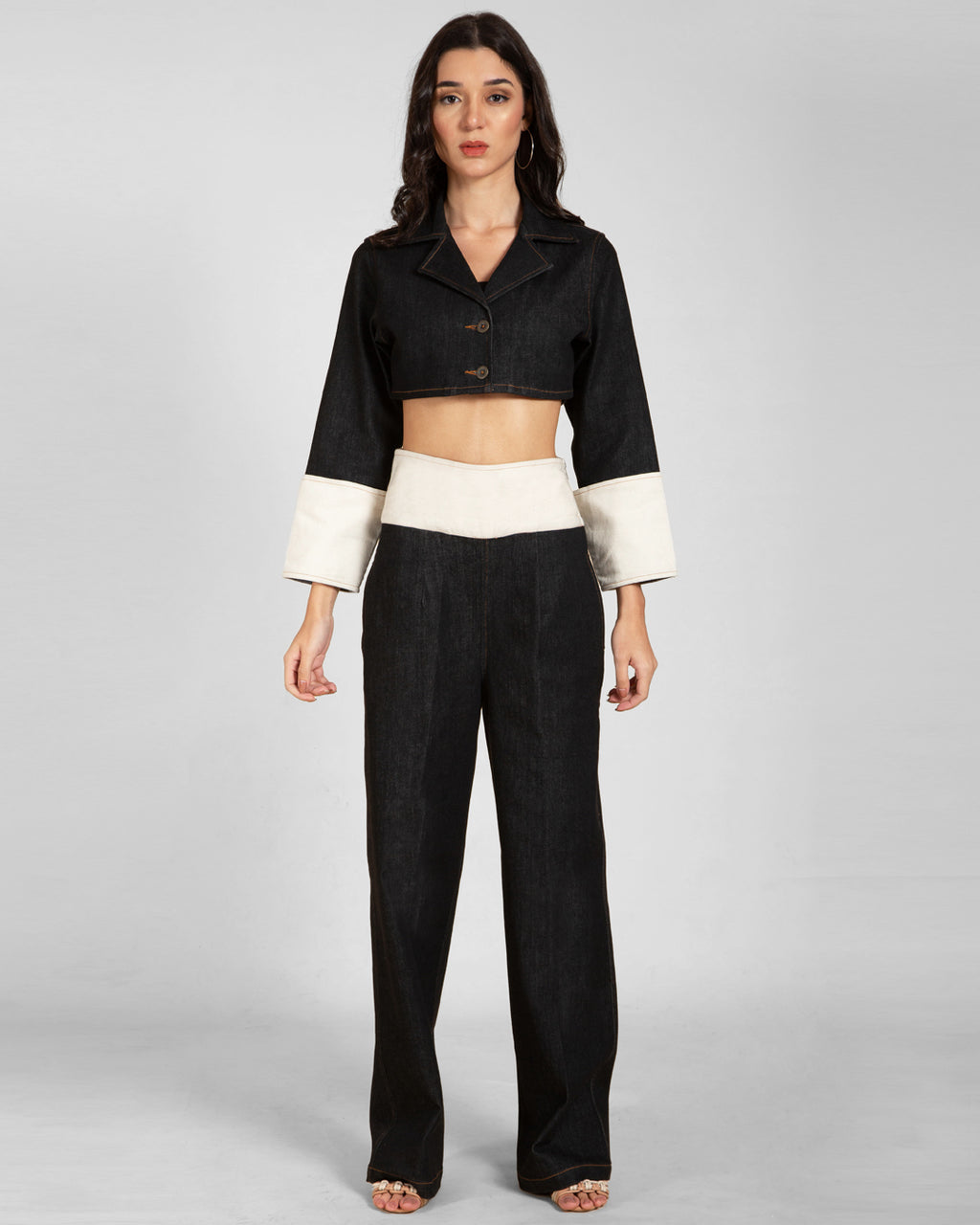 Dual-Tone Denim Co-Ord Set