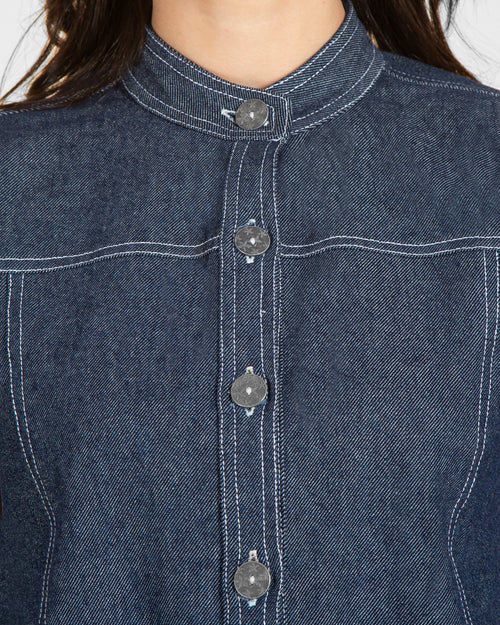 Asymmetrical Denim Top