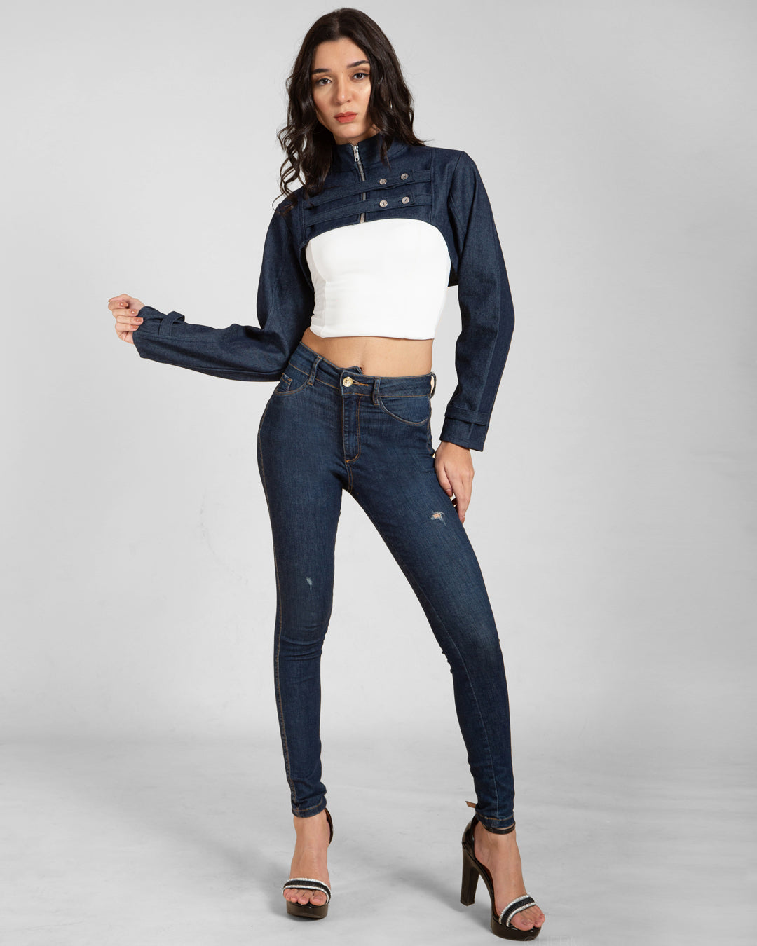 Super Cropped Bolero Denim Jacket