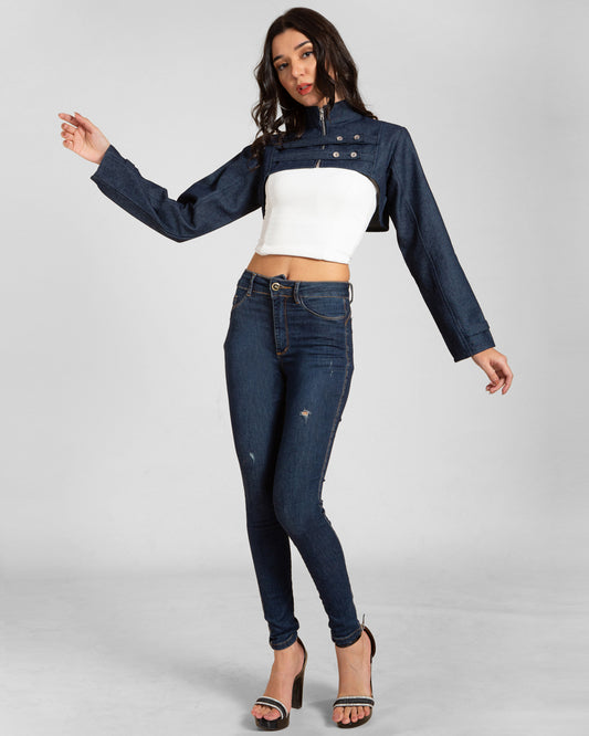 Super Cropped Bolero Denim Jacket