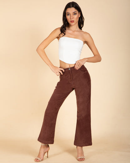 Women's Corduroy Bootcut pants - Mid Rise