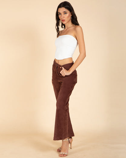 Women's Corduroy Bootcut pants - Mid Rise