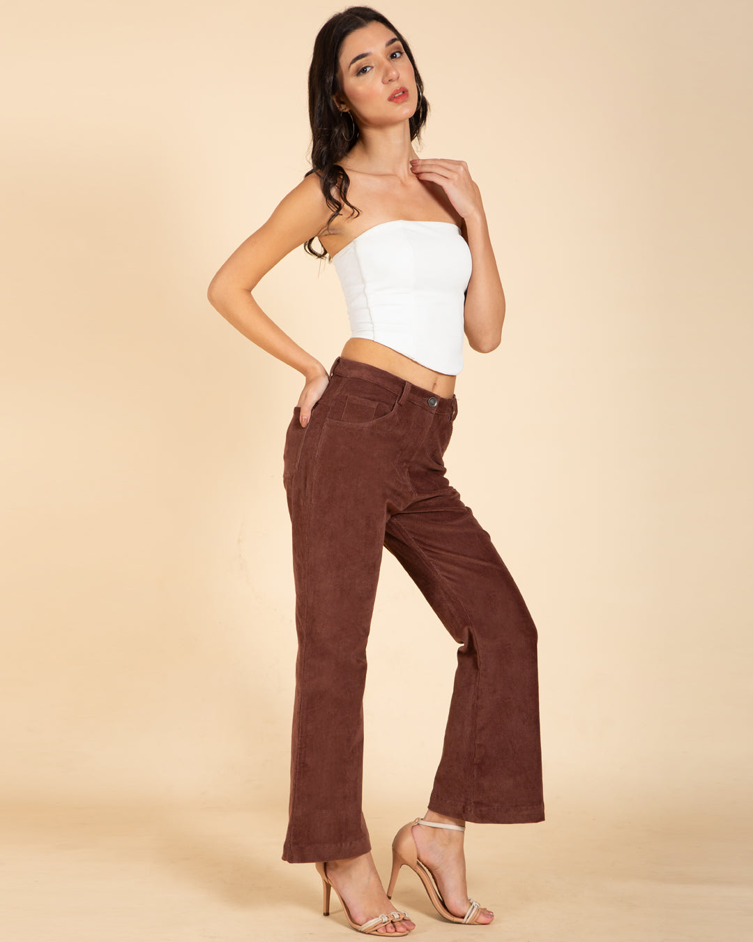 Women's Corduroy Bootcut pants - Mid Rise