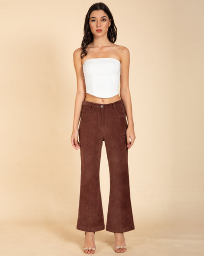Women's Corduroy Bootcut pants - Mid Rise