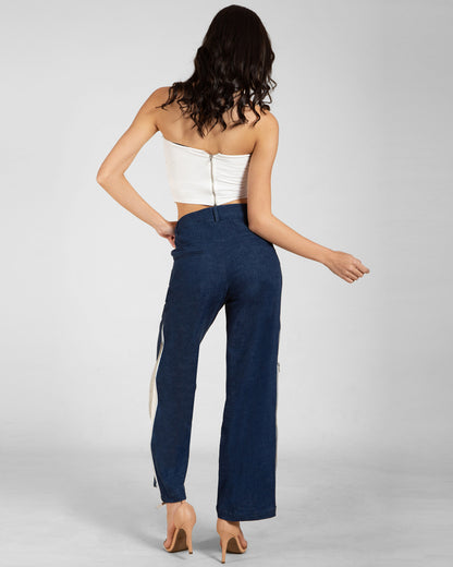 Women’s Contrast Panel Straight Jeans