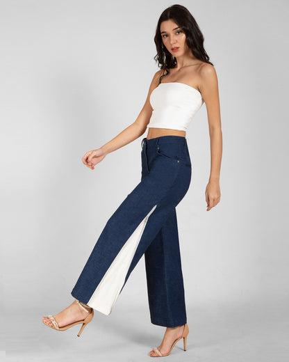 Women’s Contrast Panel Straight Jeans