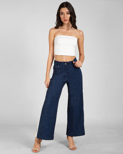 Women’s Contrast Panel Straight Jeans