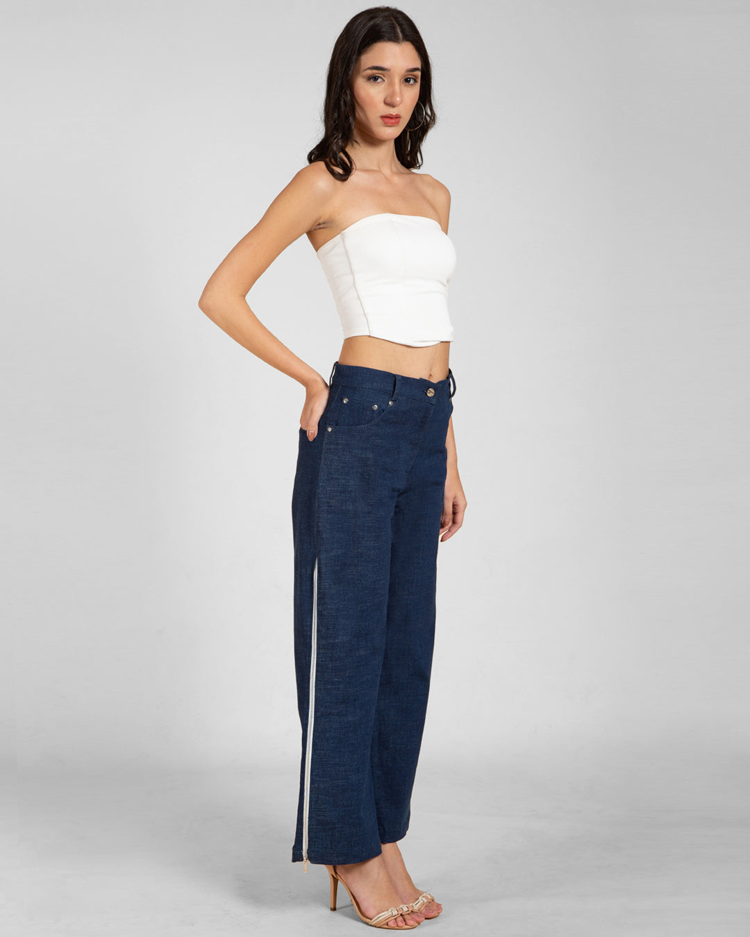 Women’s Contrast Panel Straight Jeans