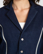 Concealed Contrast Bell Sleeve Blazer