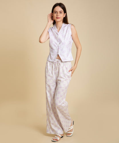 Pastel Palm Collared vest