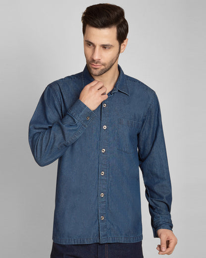 Regular Fit Formal Denim Shirt