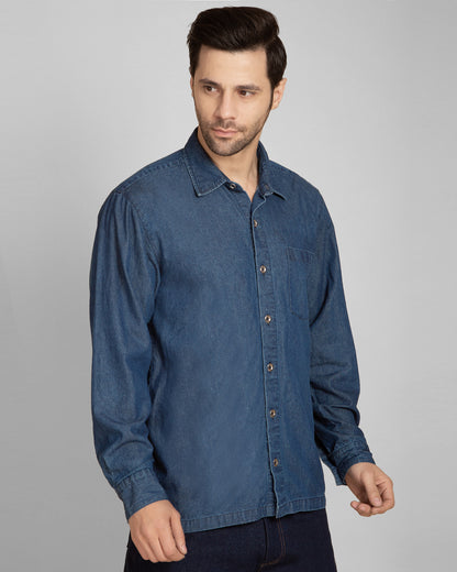 Regular Fit Formal Denim Shirt