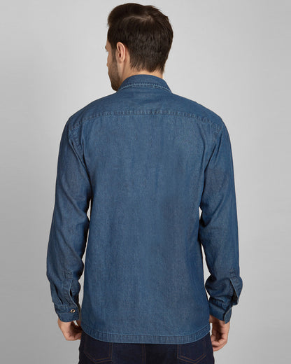 Regular Fit Formal Denim Shirt