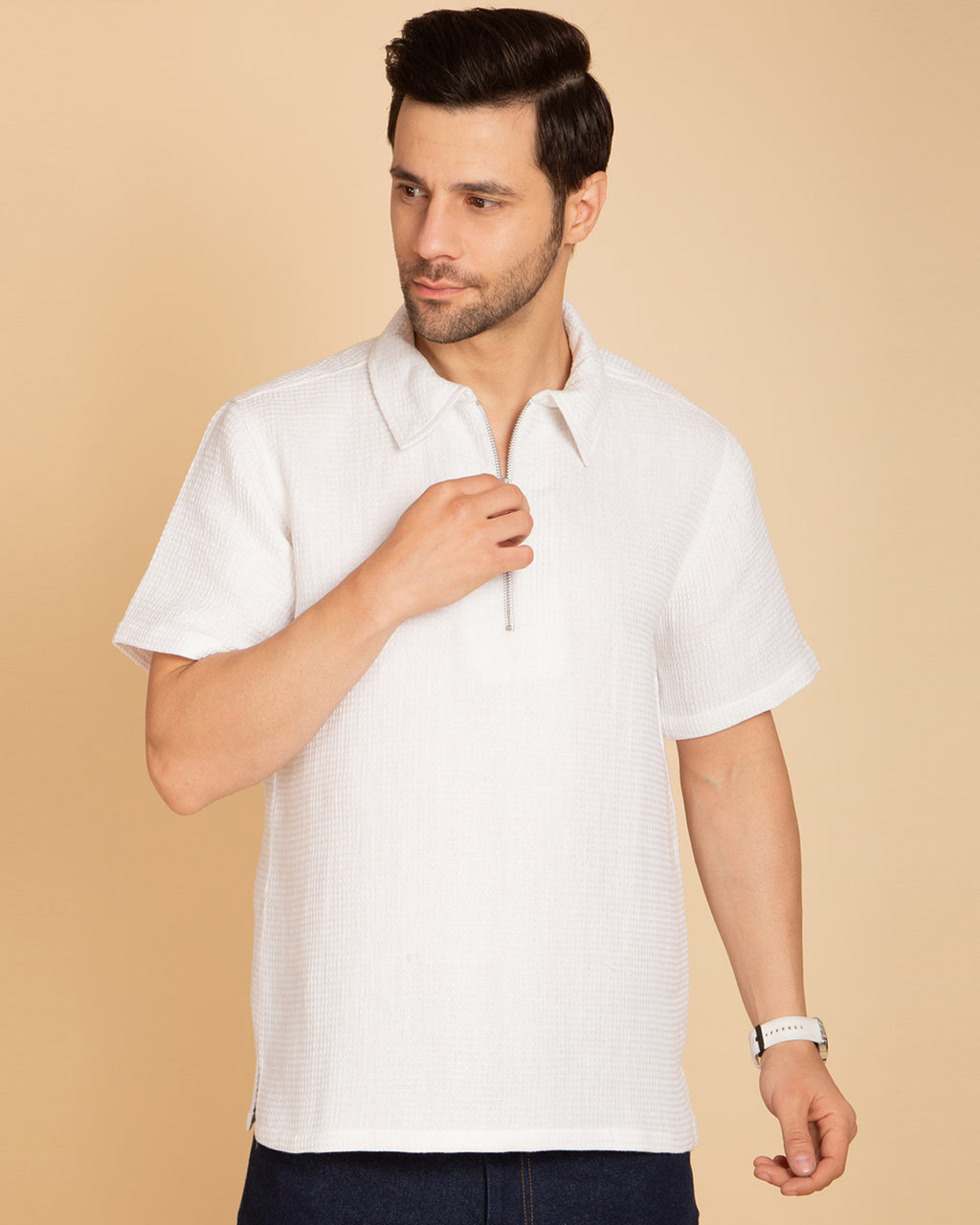 Men's Creamy White Polo T-Shirt