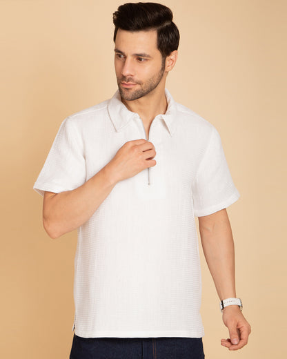 Men's Creamy White Polo T-Shirt