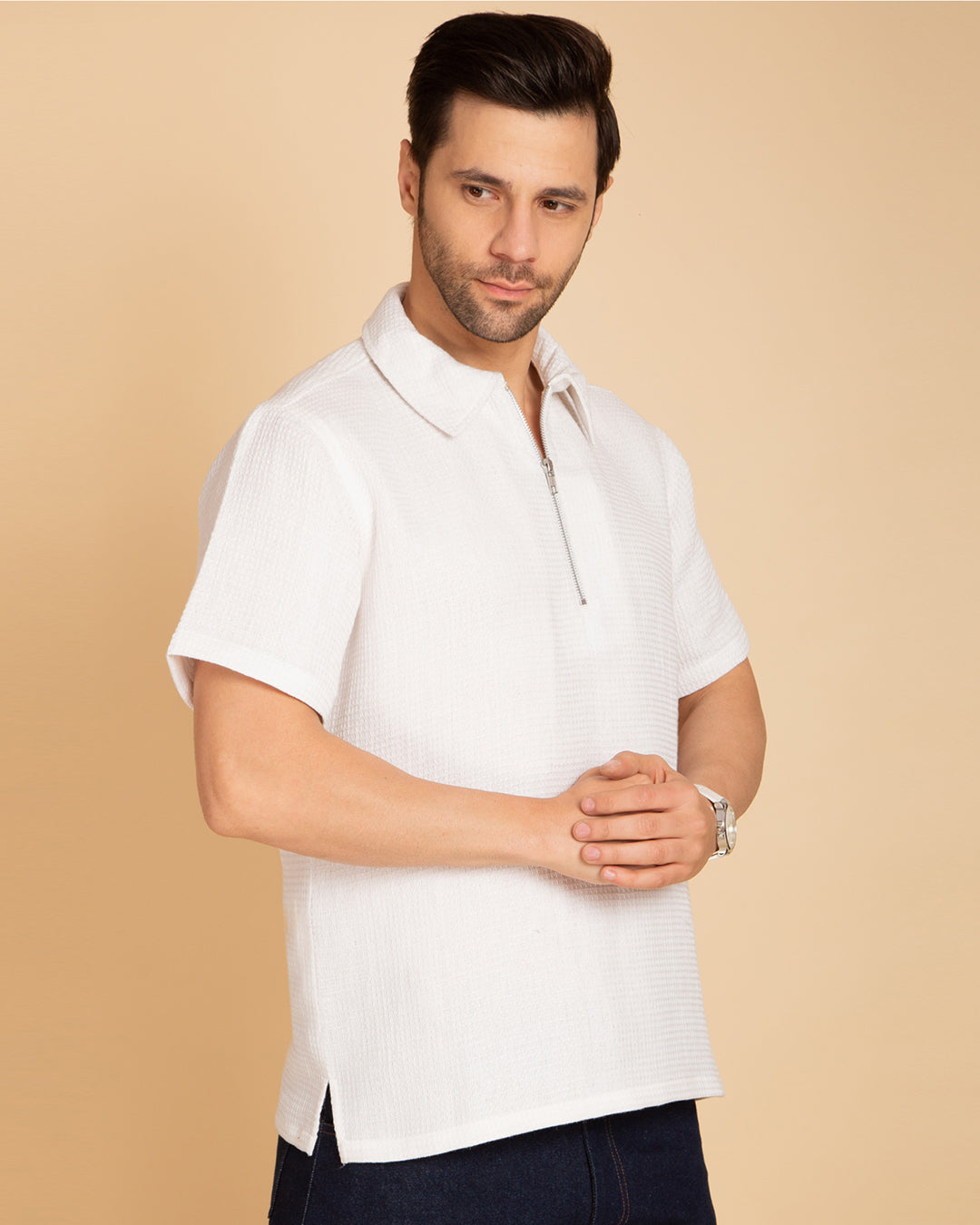 Men's Creamy White Polo T-Shirt