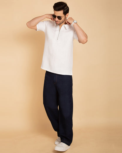 Men's Creamy White Polo T-Shirt