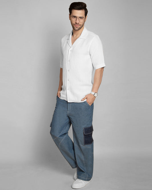 Denim cargo pants