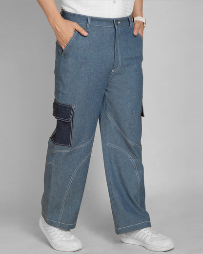 Denim cargo pants