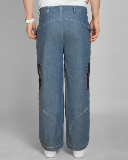 Denim cargo pants