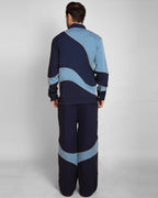 Blue split Denim Baggy Trouser