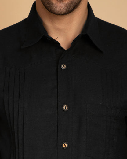 Classic Black Pintuck Shirt