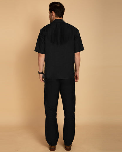 Men's Black Pintuck Shirt