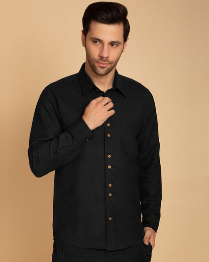 Night Black Smart Formal Shirt