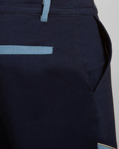 Blue split Denim Baggy Trouser