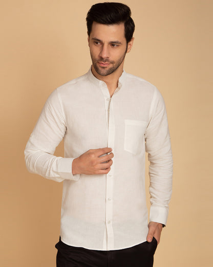 Pearl White Semi-Formal Shirt
